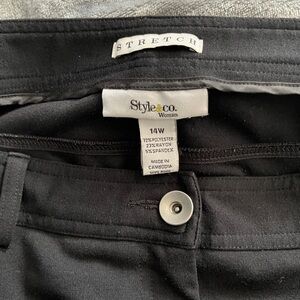 Style and Company Stretchy Black Slacks 14W